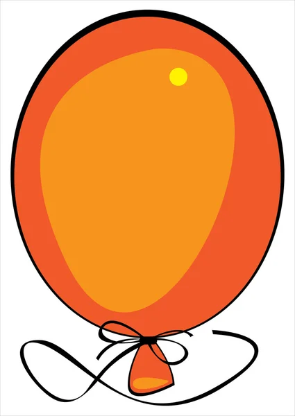 Πορτοκαλί μπαλόνι σε άσπρο φόντο — Διανυσματικό Αρχείο