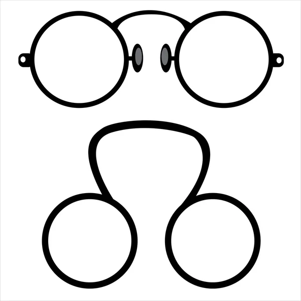 Ретро очки изолированы на белом фоне — стоковый вектор