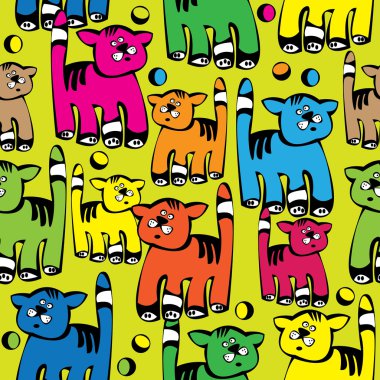 Dikişsiz desen çok renkli kedi