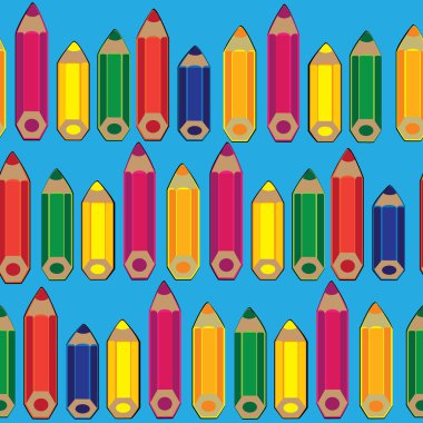 Dikişsiz desen renkli kalemler