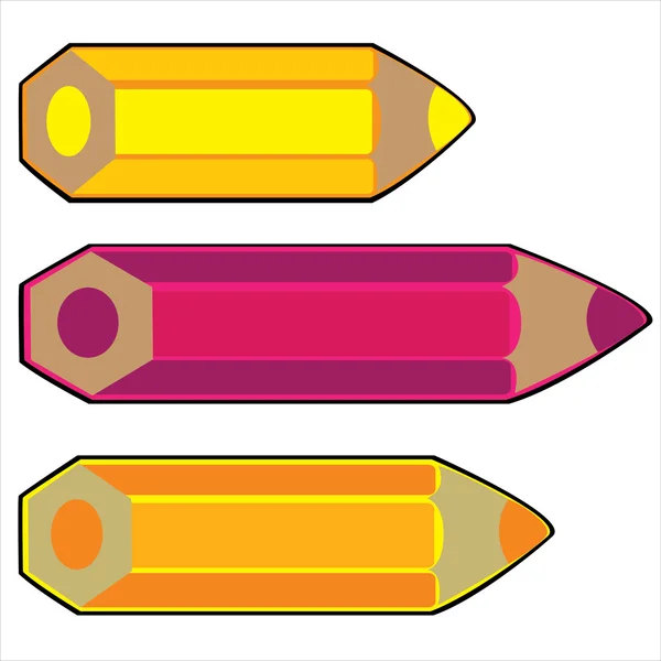 Crayons de couleur isolés sur fond blanc — Image vectorielle