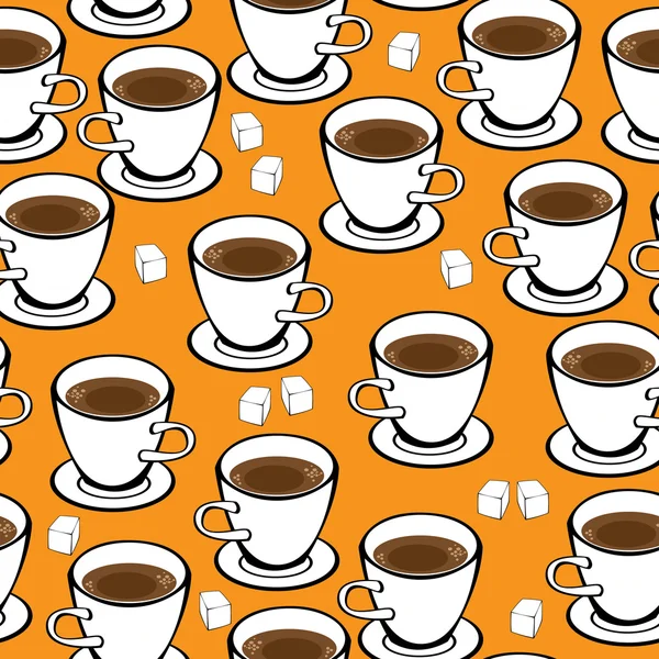 Seamless mönster kopp kaffe — Stock vektor