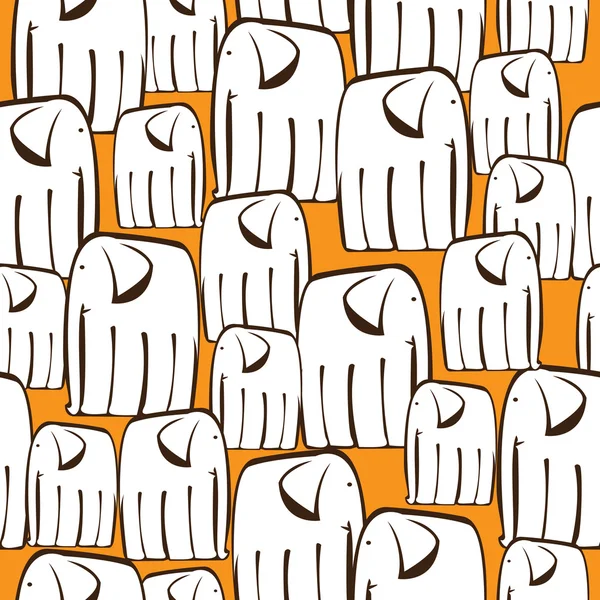원활한 패턴 화이트 코끼리 — 스톡 벡터