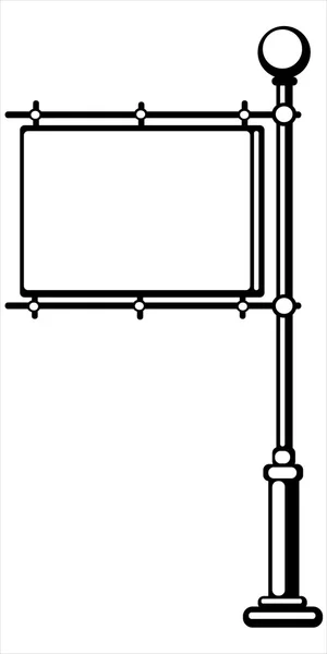 Mât avec une bannière sur fond blanc — Image vectorielle