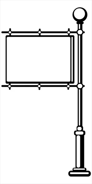 Столб с баннером на белом фоне — стоковый вектор