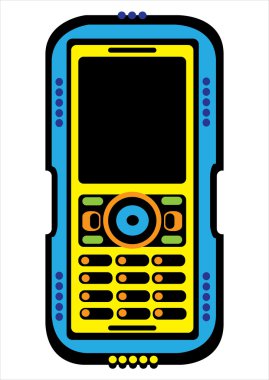 Beyaz arka plan üzerinde izole renkli cep telefonu