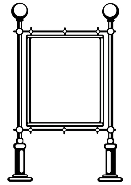 Столб с баннером на белом фоне — стоковый вектор