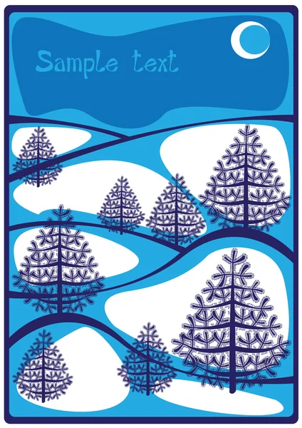 Christmas card with fir trees — Stock Vector