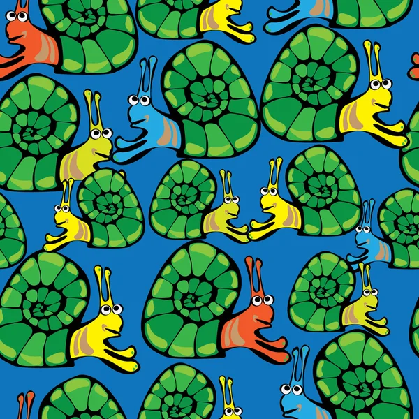 无缝图案彩色的蜗牛 — 图库矢量图片