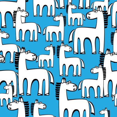 Dikişsiz desen beyaz at