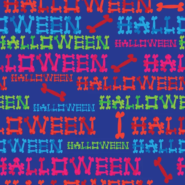 Seamless pattern inscription halloween — Stock Vector