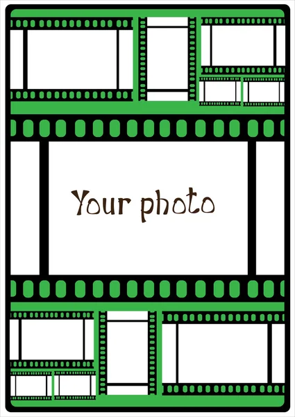 Векторный плакат фотографии на зеленом фоне — стоковый вектор