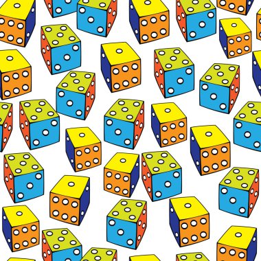 Dikişsiz desen renkli zar