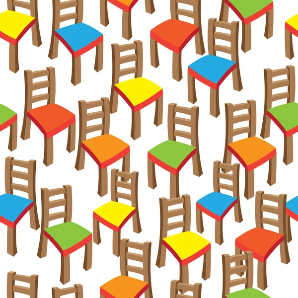 Motif sans couture chaises colorées — Image vectorielle