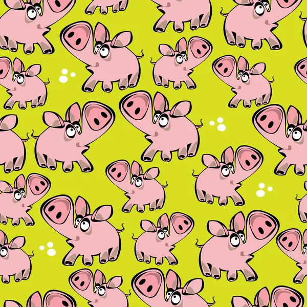 Seamless pattern large and small pigs — Stock Vector