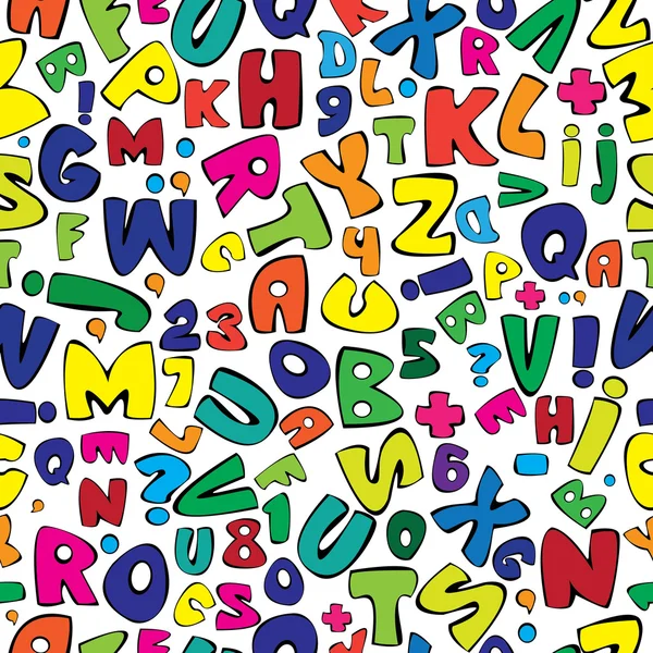 Multicolor english alphabet seamless pattern — Stock Vector