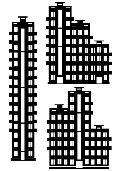 Icône de l'immeuble isolé sur fond blanc — Image vectorielle
