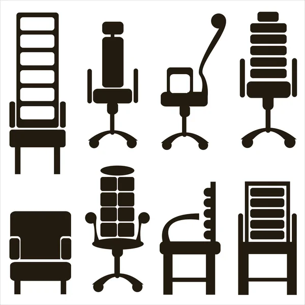 Icônes de meubles isolés sur fond blanc — Image vectorielle
