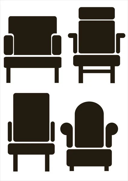 Мебельные иконки на белом фоне — стоковый вектор