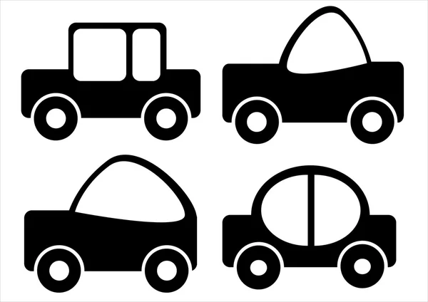 Icônes de voiture isolées sur fond blanc — Image vectorielle