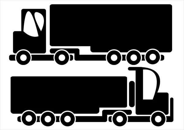 Icônes de voiture camions isolés sur fond blanc — Image vectorielle