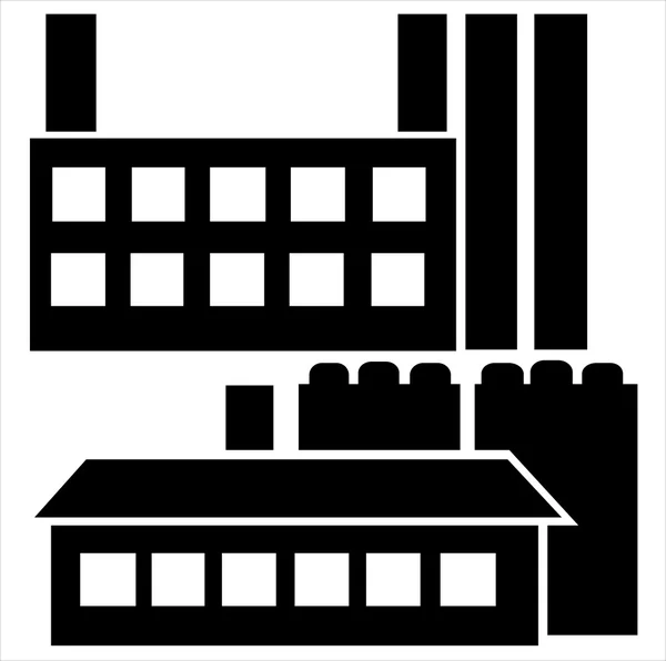 Conjunto de iconos de casa industrial aislado sobre fondo blanco — Vector de stock