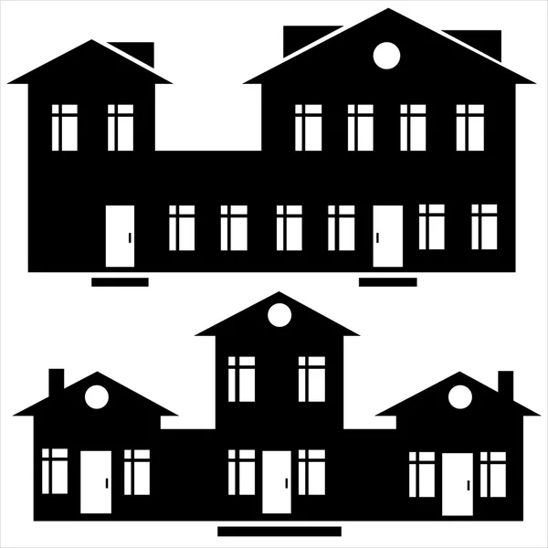Huis pictogrammenset geïsoleerd op witte achtergrond — Stockvector