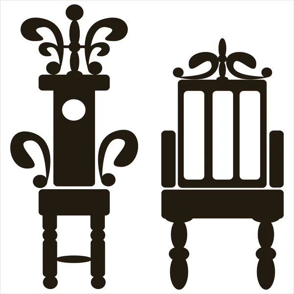 Furniture of throne icons isolated on white background — Stock Vector