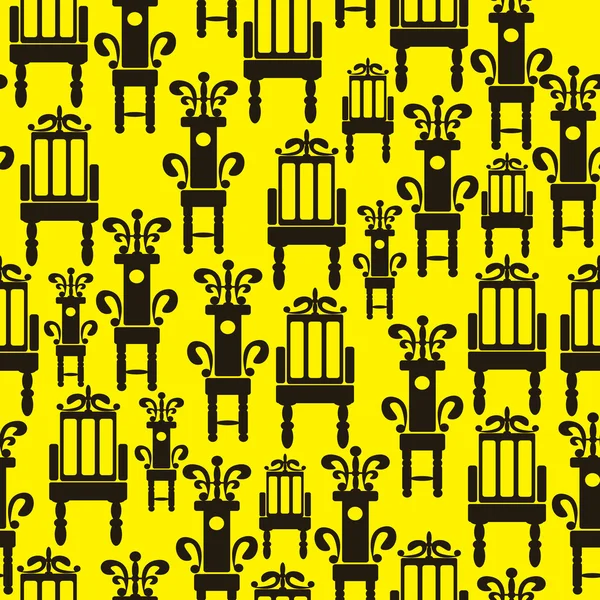 Icons of furniture on seamless pattern — Stock Vector