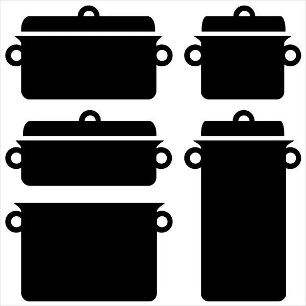 Піктограми кухонного посуду на білому тлі — стоковий вектор