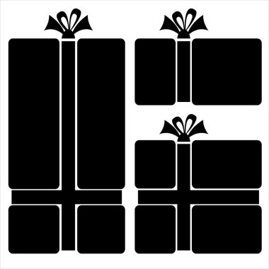 hediye kutusu simgeleri beyaz zemin üzerine