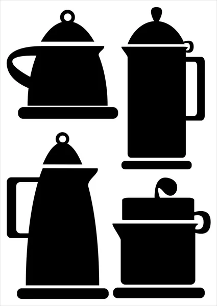 Electric kettle icons of seamless pattern — Stock Vector