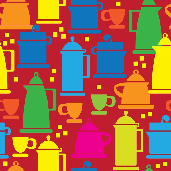 Electric kettle icons of seamless pattern — Stock Vector