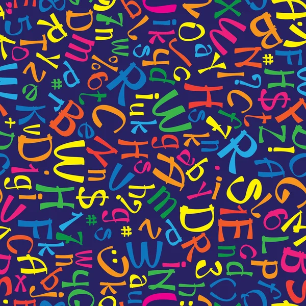 Multicolor Engelse alfabet naadloze patroon — Stockvector