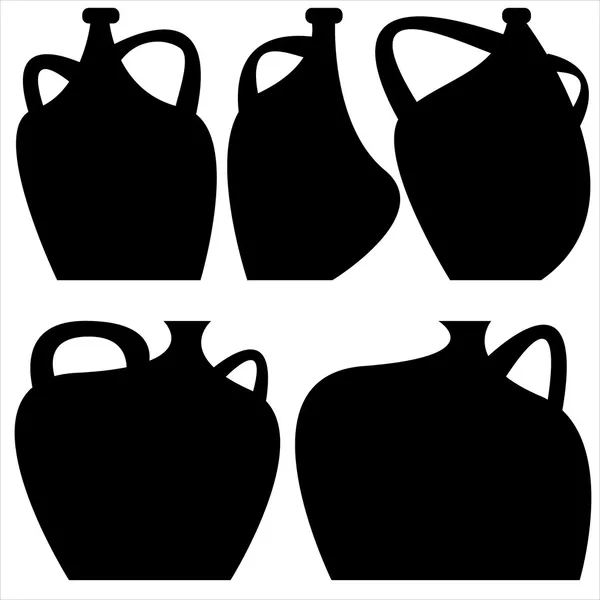 Decorative vases icons isolated on white background — Stock Vector