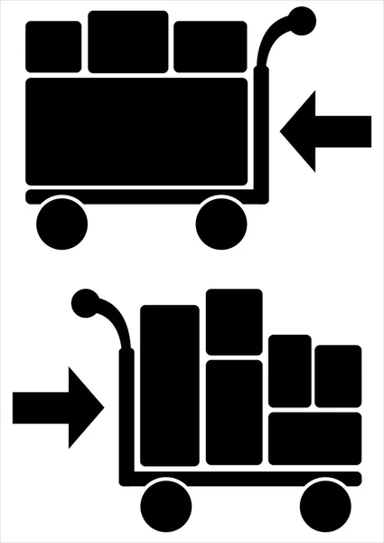 Wózek ikona na białym tle — Wektor stockowy