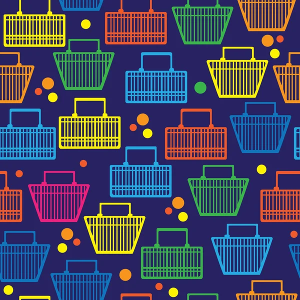 Basket of goods seamless pattern — Stock Vector