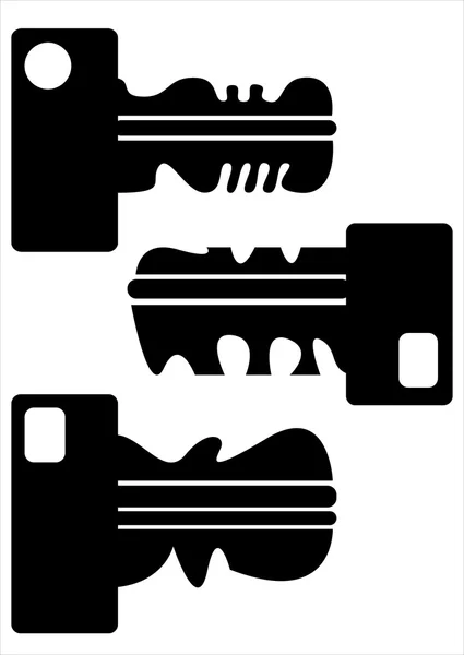 Ensemble d'icônes clés isolées sur fond blanc — Image vectorielle