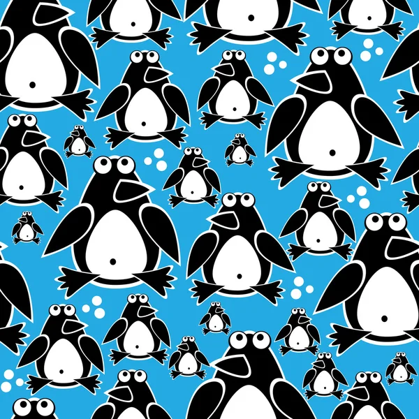 Penguins cute seamless pattern — Stock Vector