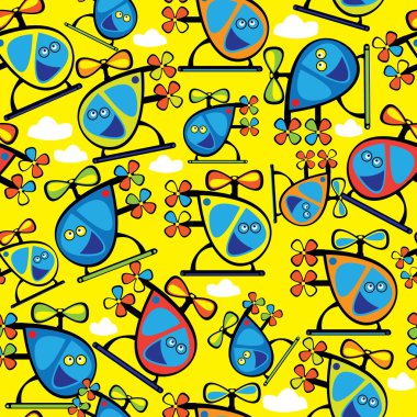 çok renkli helikopter oyuncak seamless modeli