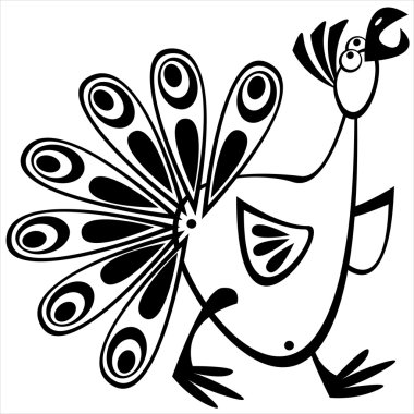 Beyaz arka plan üzerinde izole tavus kuşu