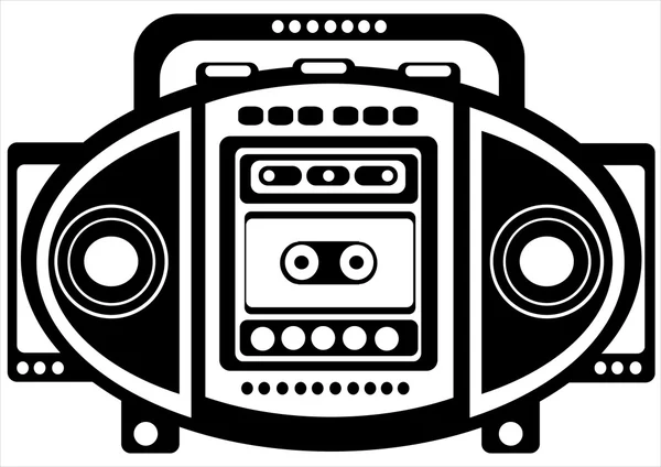 Grabadora de cassette sobre fondo blanco — Archivo Imágenes Vectoriales