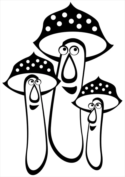 孤立的白色背景上的有毒蘑菇 — 图库矢量图片