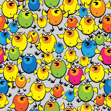 Dikişsiz desen çok renkli tavuklar