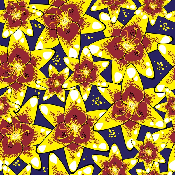 Wzór lilia żółta — Wektor stockowy