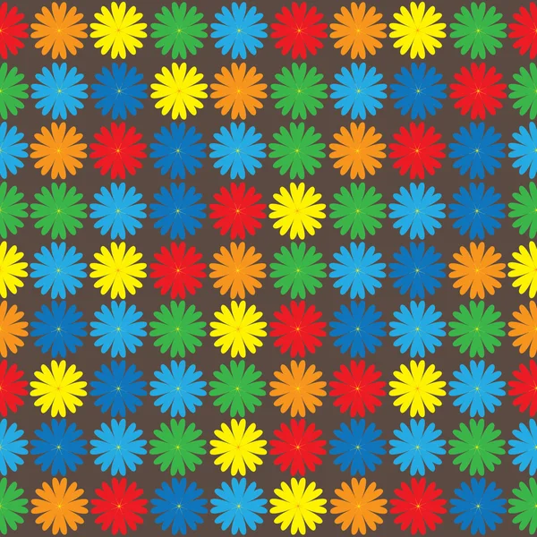 Různobarevné květy bezešvé vzor — Stockový vektor