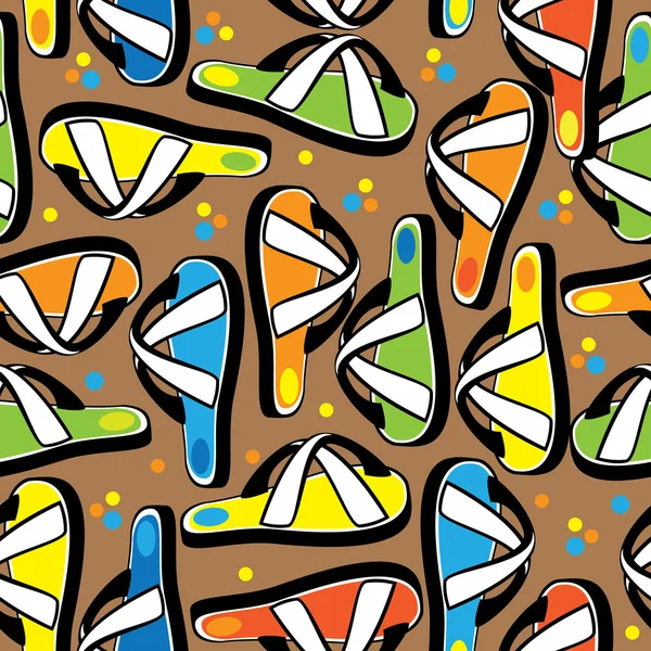 Veelkleurige strand slippers naadloze patroon — Stockvector