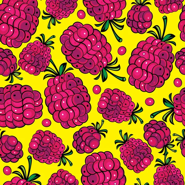 多色树莓无缝模式 — 图库矢量图片
