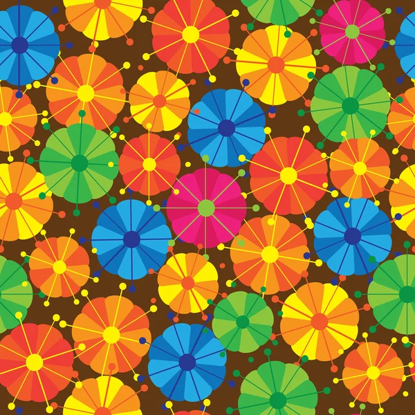 Multicolored flowers seamless pattern — Stock Vector