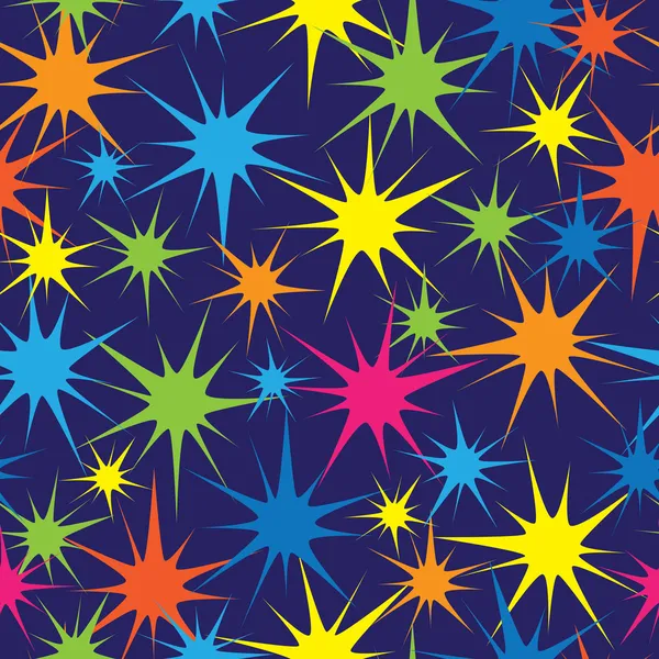 Modello di stelle colorate senza soluzione di continuità — Vettoriale Stock
